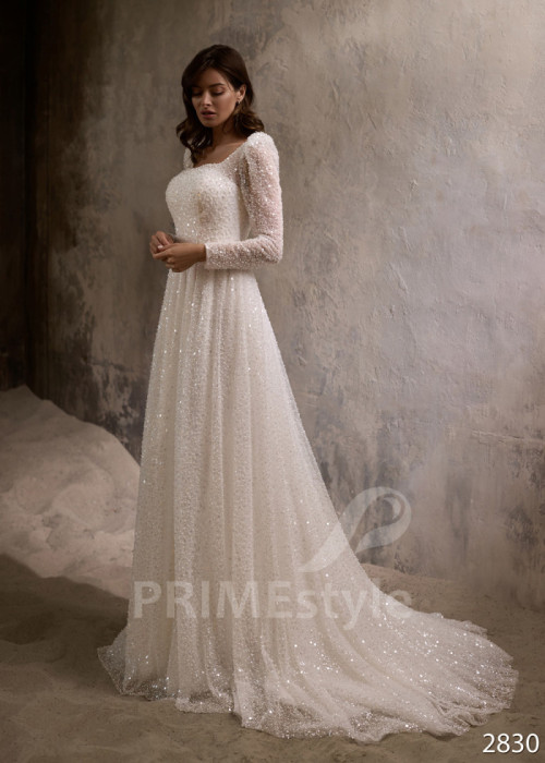 Luxusné trblietavé svadobné šaty LC2830 2