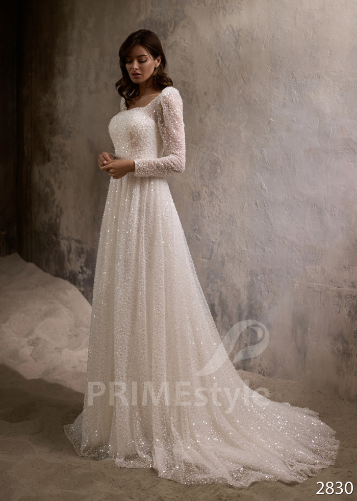 Luxusné trblietavé svadobné šaty LC2830