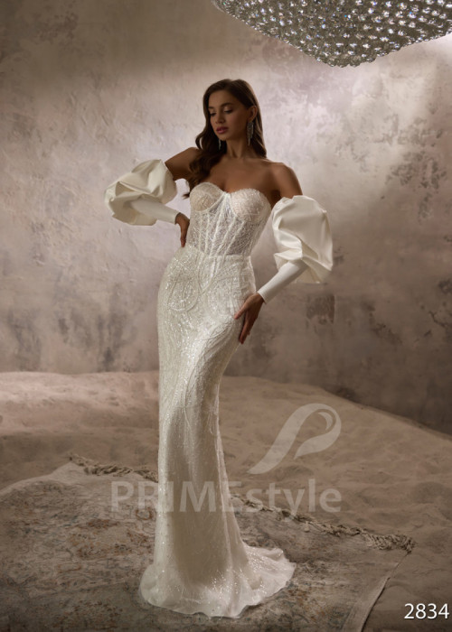 Luxusné celočipkované svadobné šaty LC2834