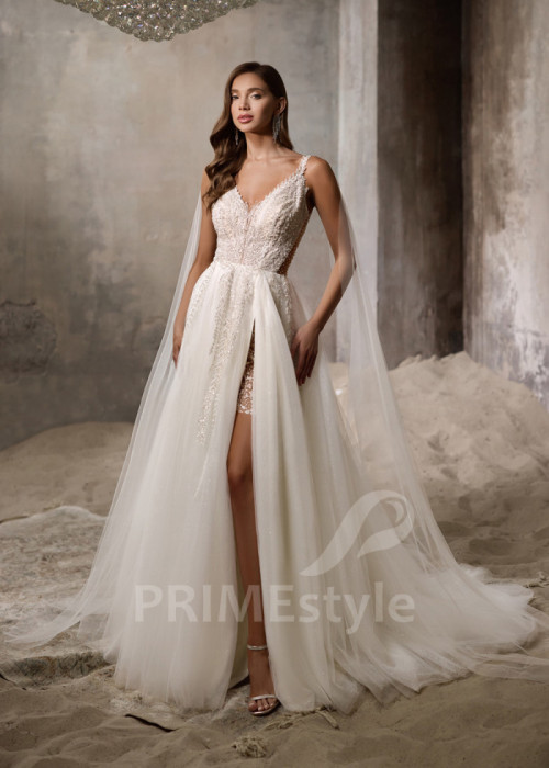 Luxusné svadobné šaty na ramienka LC2835