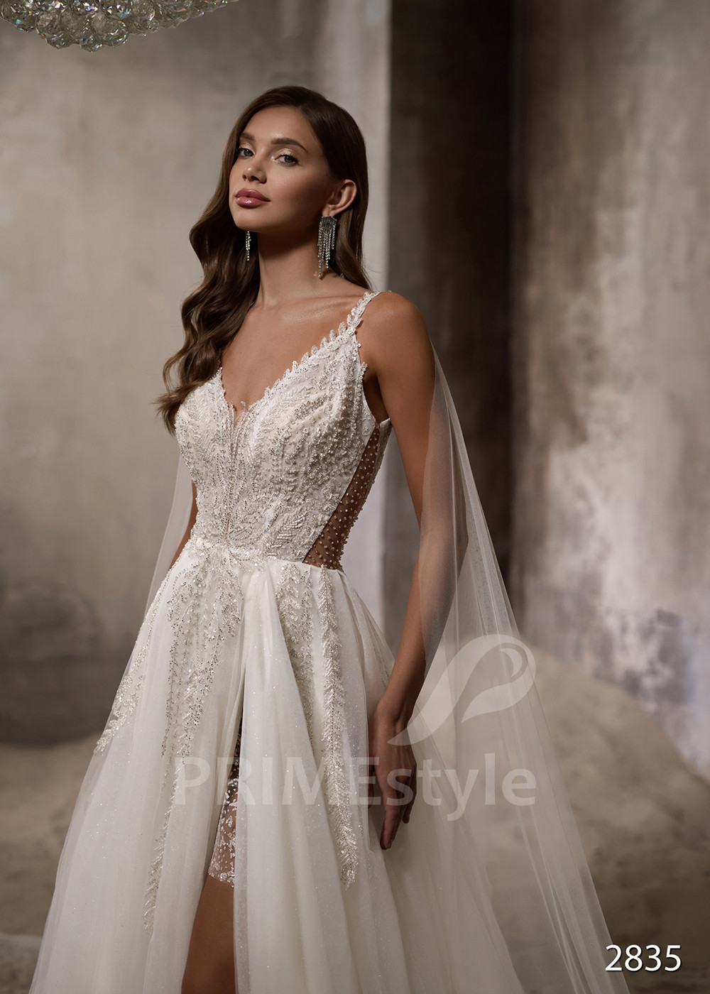 Luxusné svadobné šaty na ramienka LC2835