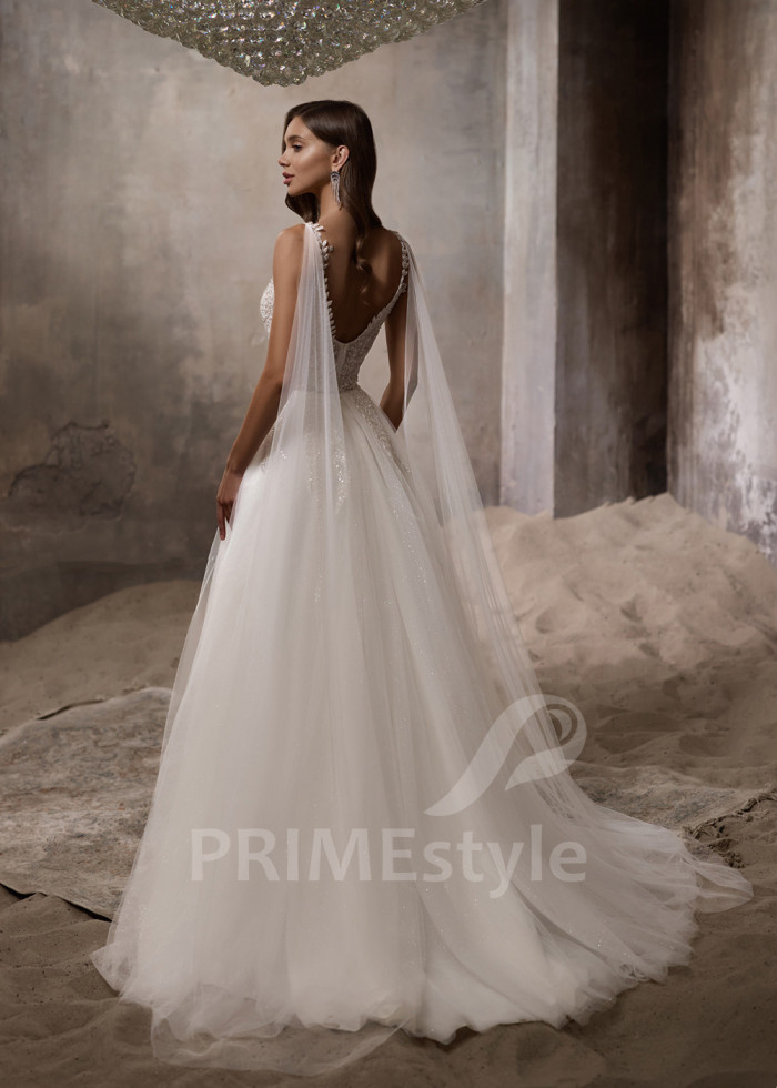 Luxusné svadobné šaty na ramienka LC2835