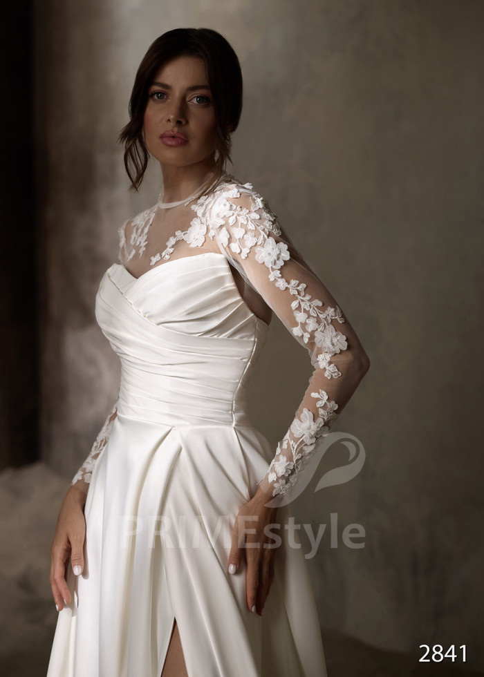 Elegantné saténové svadobné šaty LC2841